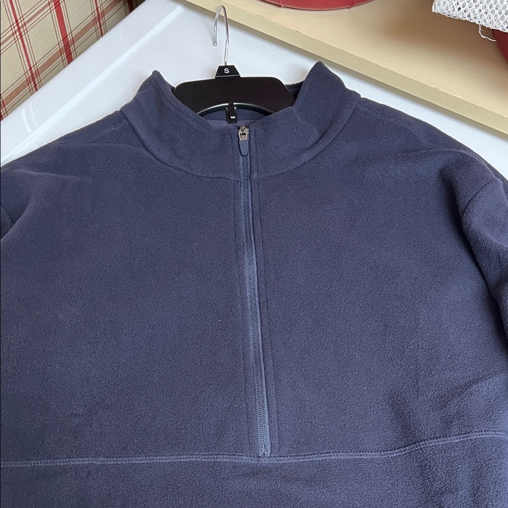 Lands' End Men's charcoal Quarter Zip Fleece XXL